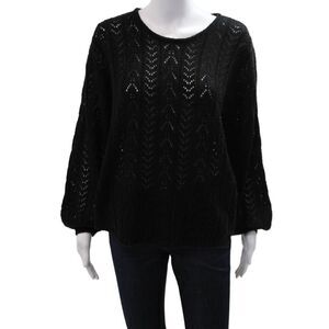 Bishop and Young Unisex Black Bohemian Pullover Round Neck Long Sleeve Size S